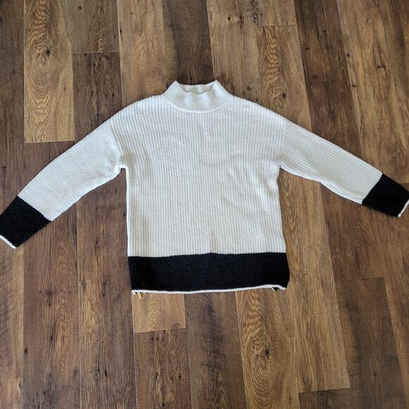 Cynthia Rowley Women's M Mock Neck Colorblock Long Sleeved Sweater Soft Comfy - Picture 8 of 11